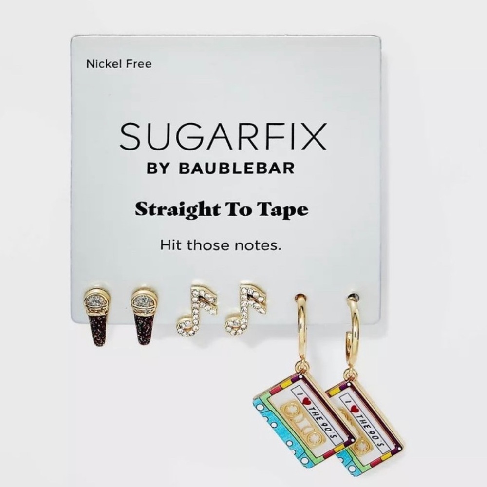 SUGARFIX by BaubleBar 'Straight To Tape' Statement Earring Set - Gold
